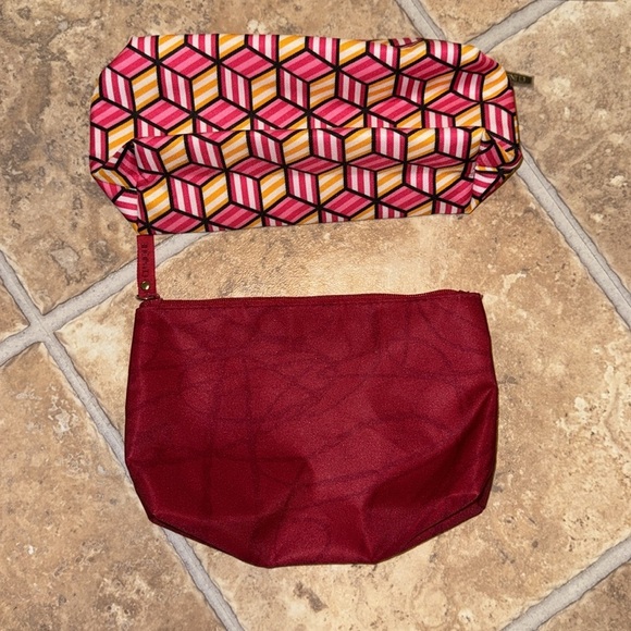 Clinique Makeup Cosmetic Skincare Travel Zippered Bag Pouch Case SET OF 2 - Picture 5 of 9